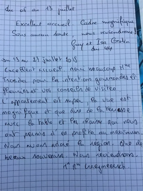 Avis manuscrit de Famille Geslin & Caymeersch