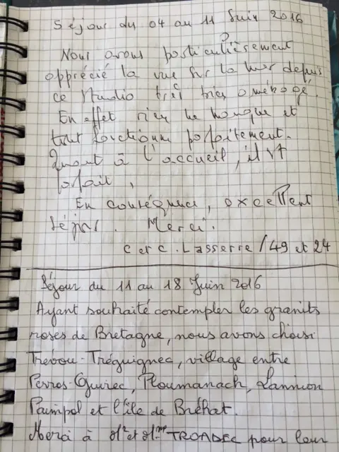 Avis manuscrit de Lasserre & Caymeersch